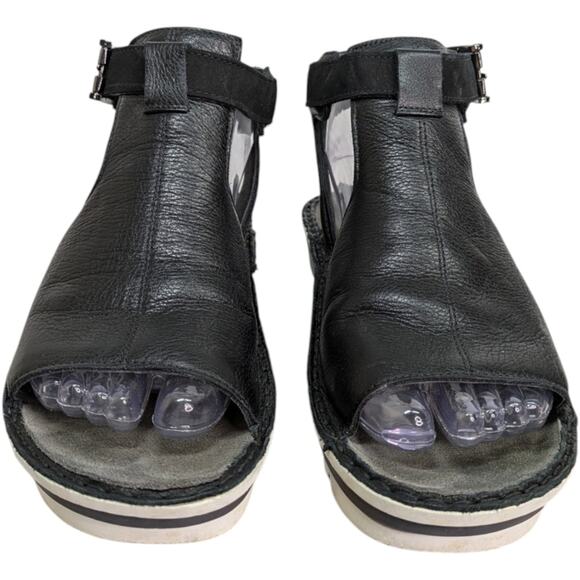 Black Leather Women's Sandals - Picture 6 of 12